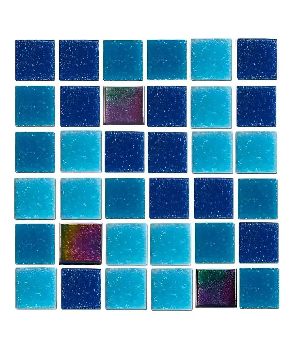 Diamond- Mosaico veneciano mezcla Blue Irid Spark 2×2
