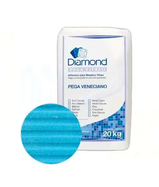 Pega veneciano Diamond color azul caribe