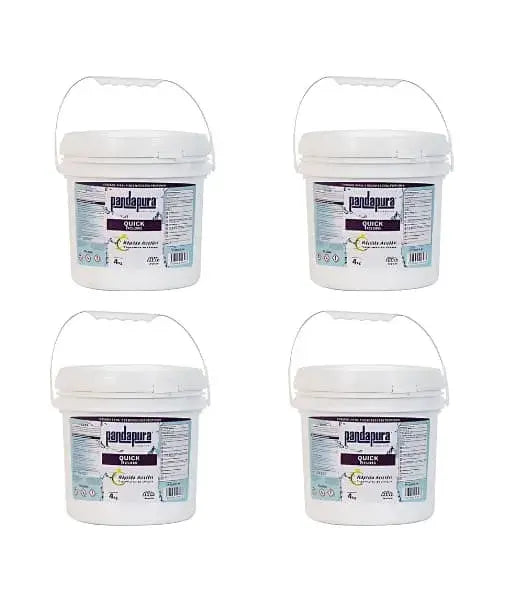 Paquete de 4 cubetas de 4 kg de dicloro granular Panda