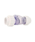 Valvula check de PVC transparente conexiones 1.5″