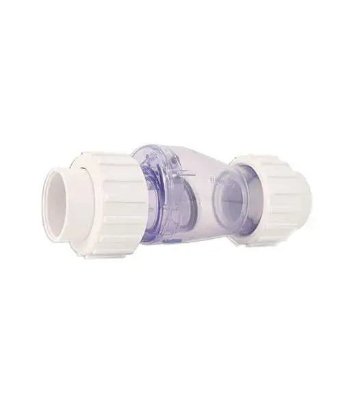 Valvula check de PVC transparente conexiones 1.5″
